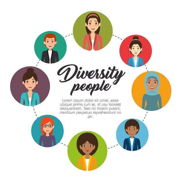 Concepto de personas de diversidad