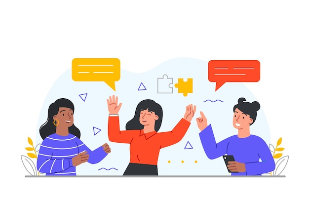 Concepto de personas hablando