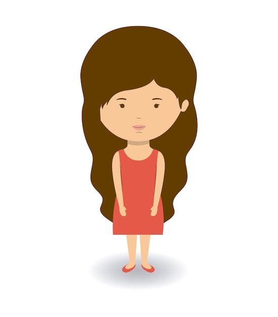 Concepto de personas sobre diseño de dibujos animados de mujer