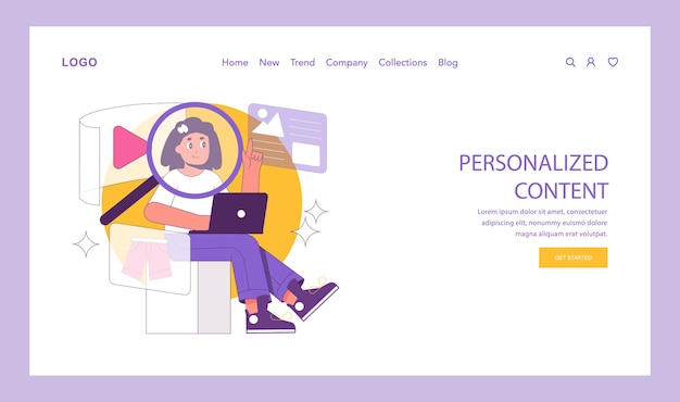 Concepto Phygital una ilustración que muestra a un usuario interactuando con contenido digital personalizado en un
