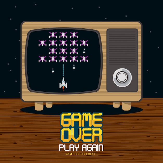 Concepto pixelado de videojuego