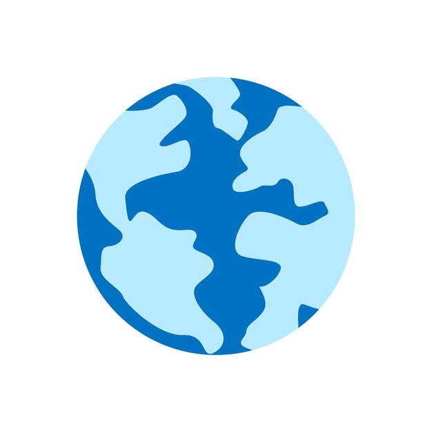Concepto de planeta. Icono de globo. Símbolo de la tierra. Ilustración de vector plano aislado sobre fondo blanco