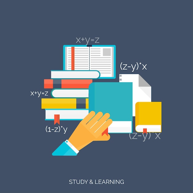 Concepto plano de educación De vuelta a la escuela Aprendizaje a distancia Estudios en la universidad