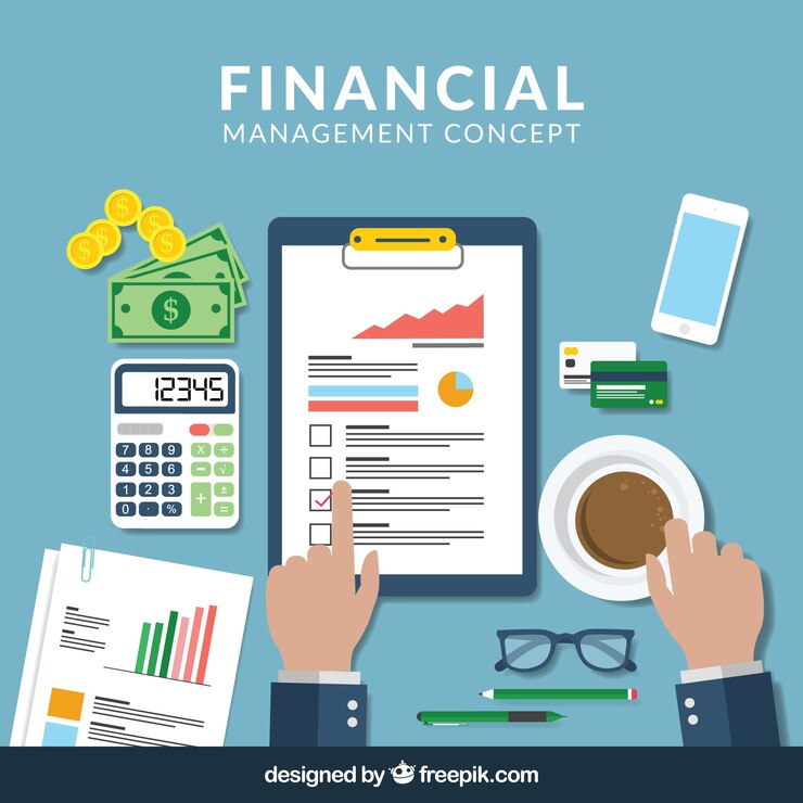 Vector concepto plano de finanzas con estilo profesional