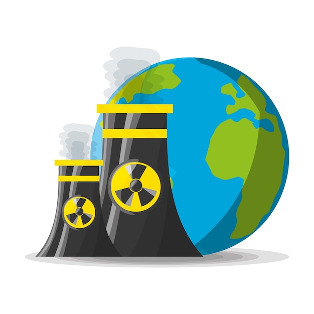 concepto plano planta nuclear generador de energía