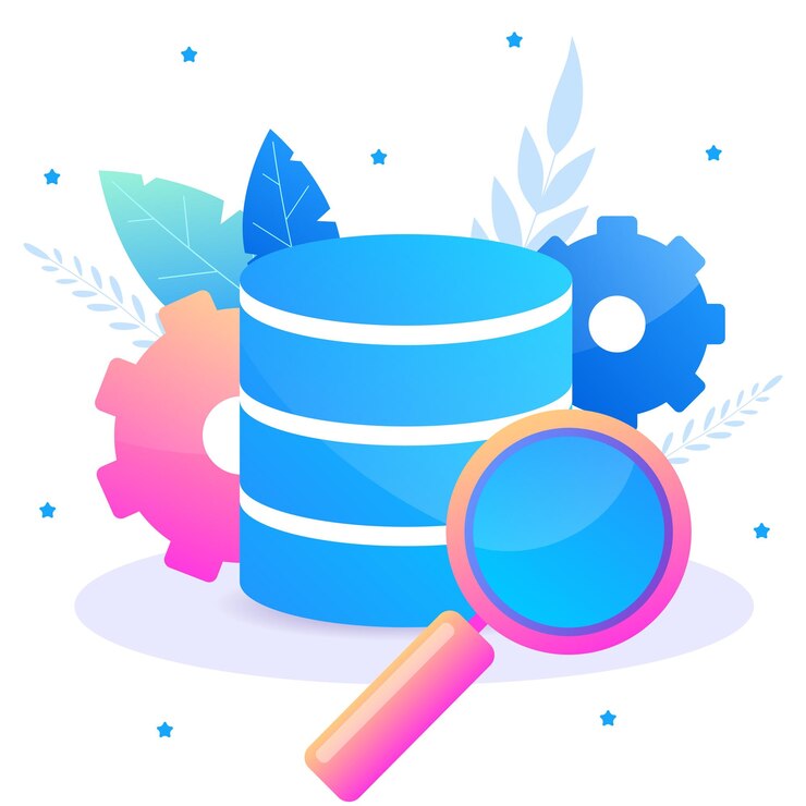 Vector concepto plano vectorial de la información de la base de datos de investigación de big data