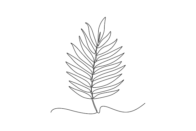 Concepto de plantas y hierbas de dibujo de una sola línea Ilustración de vector gráfico de diseño de dibujo de línea continua