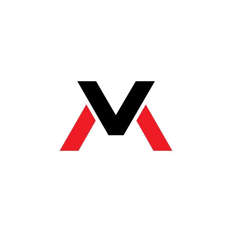 concepto de plantilla de diseño de la letra vectorial v m del logotipo