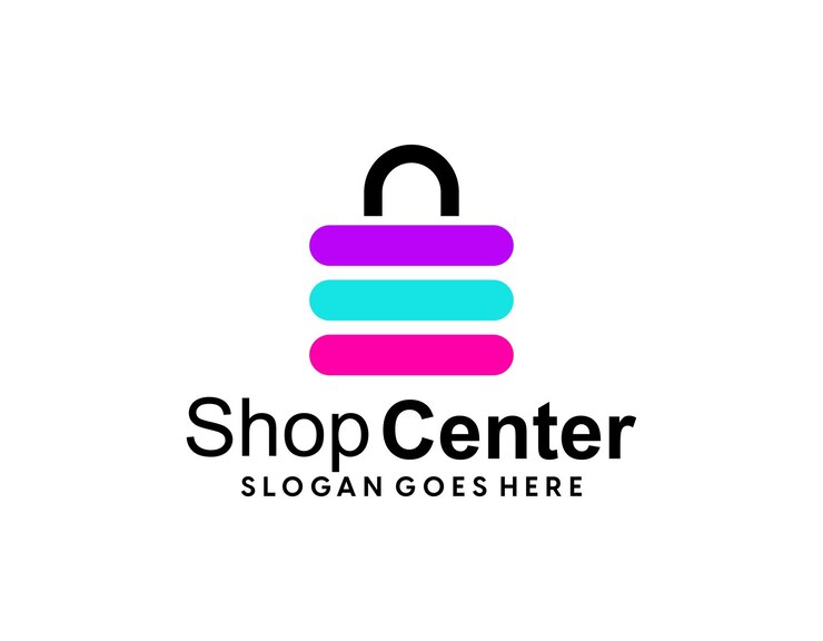 Vector concepto de plantilla de diseño de logotipo de compras digitales para compras en línea