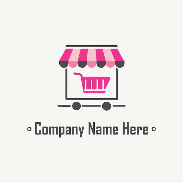 Concepto de plantilla de diseño de logotipo de compras en línea para eCommerce flatform o negocio