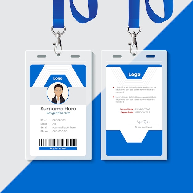 Concepto de plantilla de diseño de tarjeta de identificación mínima