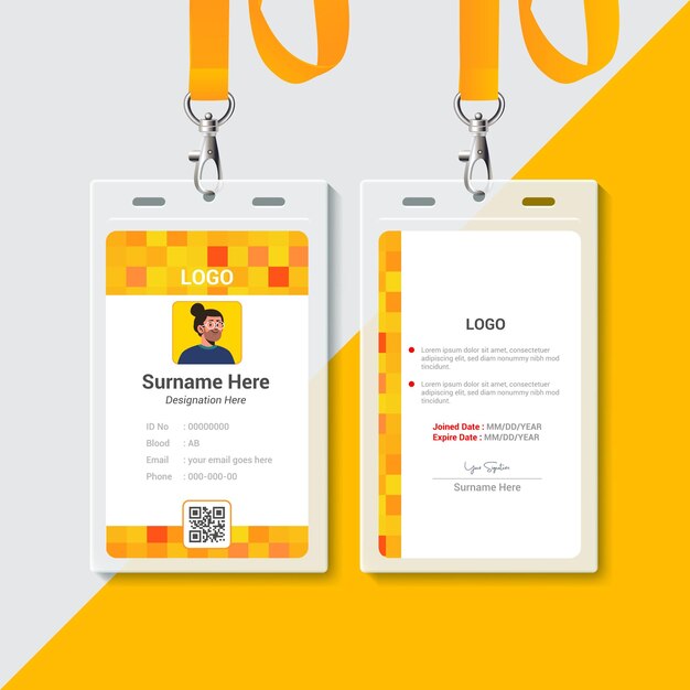 Concepto de plantilla de diseño de tarjeta de identificación mínima