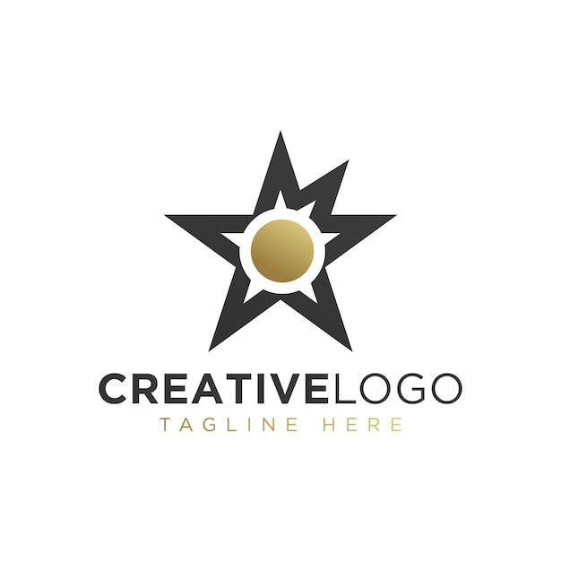 concepto de plantilla de diseño vectorial de icono de estrella simple