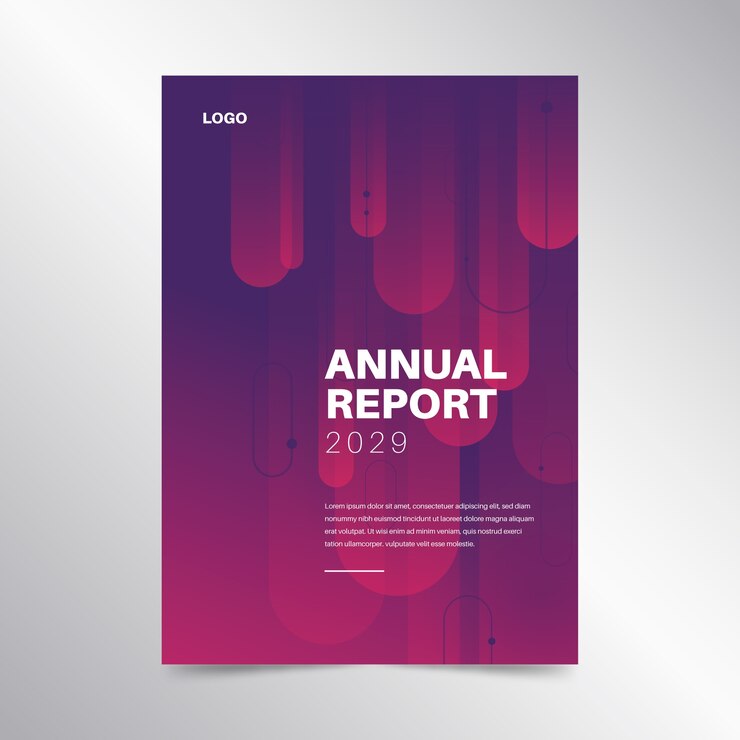 Vector concepto de plantilla de informe anual colorido