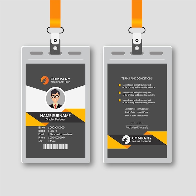 Concepto de plantilla de tarjetas de identidad abstracta