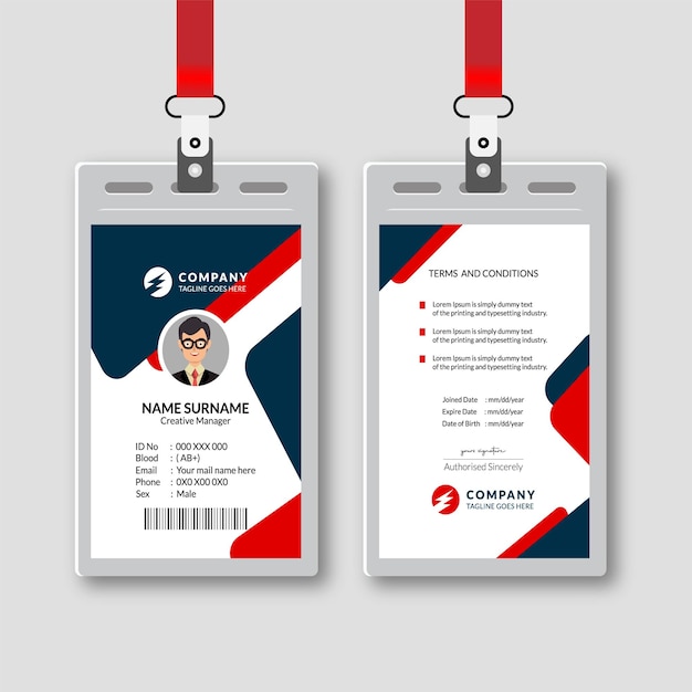 Concepto de plantilla de tarjetas de identificación abstracta