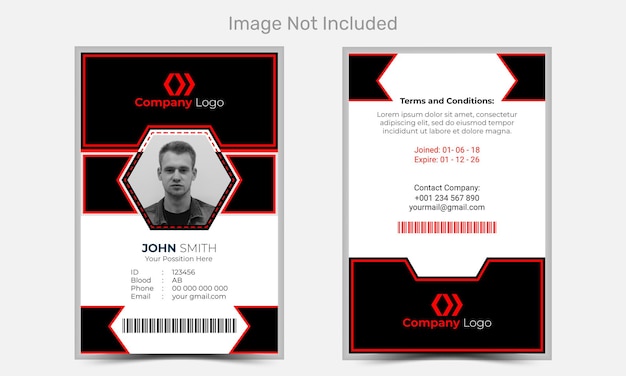 Vector concepto de plantilla de tarjetas de identificación abstractas vectoriales