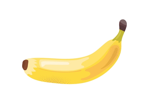 Concepto de plátano entero Producto natural y orgánico Fruta sabrosa y madura Postre y delicadeza para la temporada de verano Afiche o pancarta Ilustración de vector plano de dibujos animados aislado sobre fondo blanco