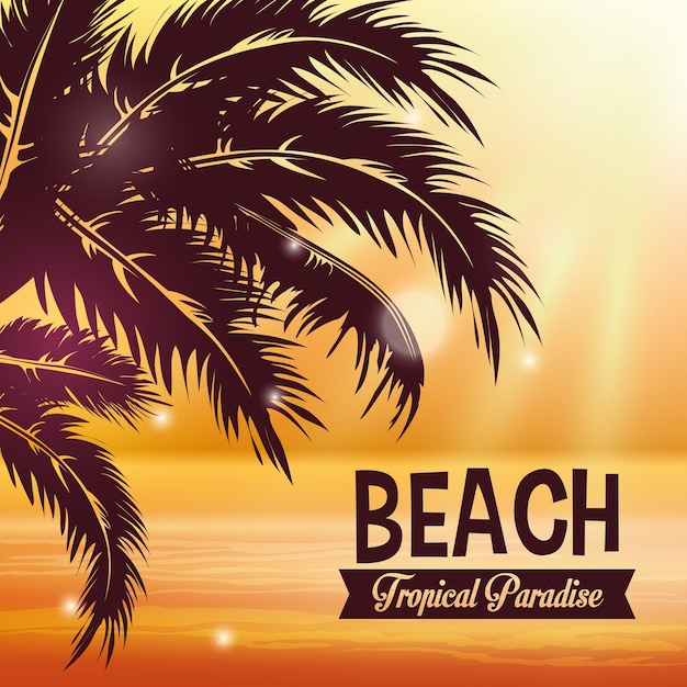 Concepto de playa con diseño de icono
