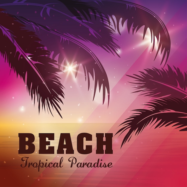 Concepto de playa con diseño de icono
