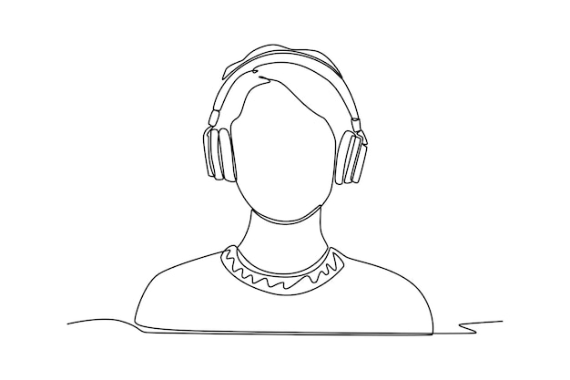 Concepto de podcast de dibujo de una sola línea Ilustración de vector gráfico de diseño de dibujo de línea continua