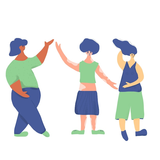 Concepto positivo del cuerpo Diseño plano de color vectorial
