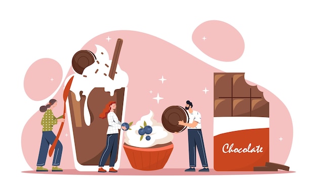 Vector concepto de postres de chocolate