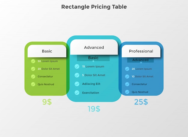 Concepto de precios y planes de suscripción