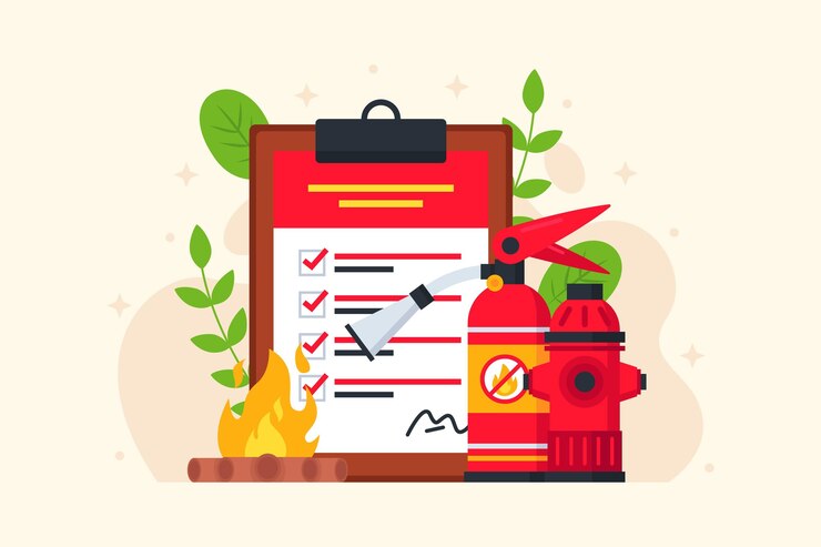Vector concepto de prevención de incendios de diseño plano