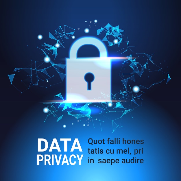 concepto de privacidad de protección de datos de candado
