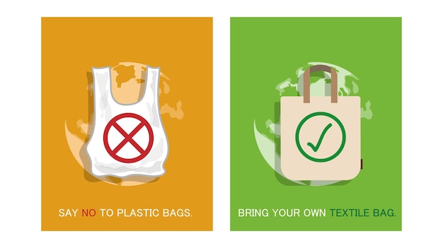 Concepto de problemas de contaminación de bolsas de plástico