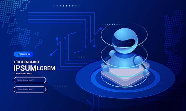 Concepto de procesamiento de flujo de datos grandes, base de datos en la nube, vector isométrico