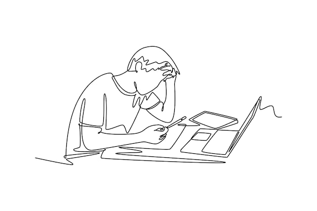 Concepto de proceso de aprendizaje Diseño de dibujo de línea única