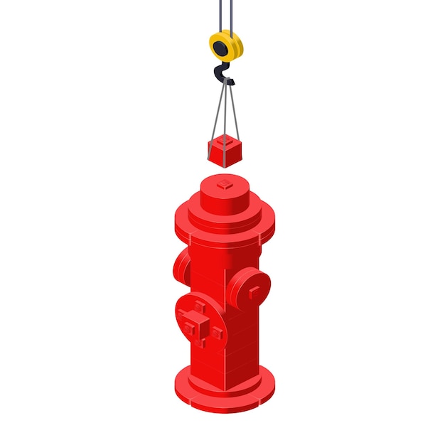 Concepto de producción de hidrantes de fuego en clipart vectorial de fondo blanco
