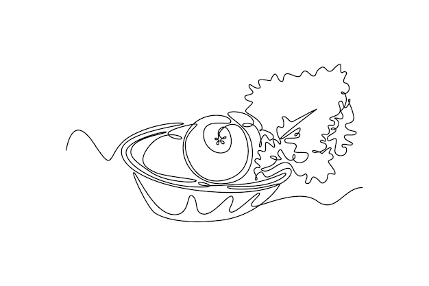Concepto de producción orgánica local Ilustración gráfica vectorial de diseño de dibujo de línea única