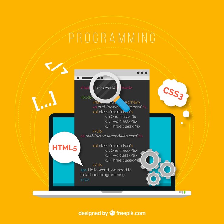 Vector concepto de programadores con diseño plano