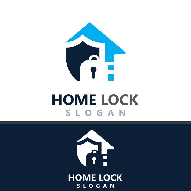 Concepto de protección de clave de seguridad de diseño de logotipo de Home Lock Creative para empresas