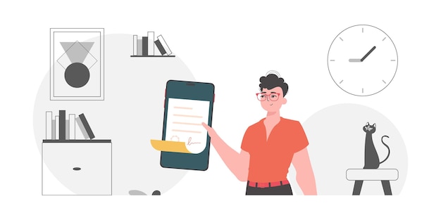 Concepto de protección de datos Contrato inteligente El tipo tiene un contrato o documento