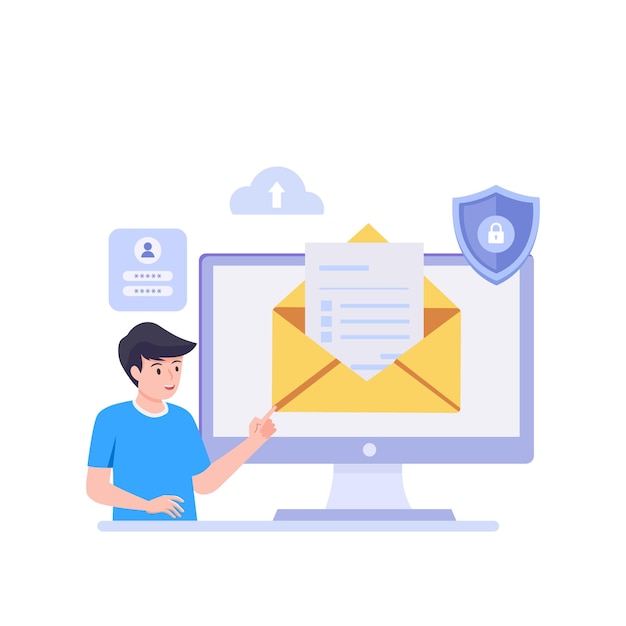 Concepto de protección de datos Escudo de gestión de datos informáticos y protección de datos