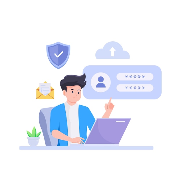 Concepto de protección de datos Escudo de gestión de datos informáticos y protección de datos