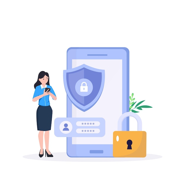 Concepto de protección de datos Escudo de gestión de datos informáticos y protección de datos