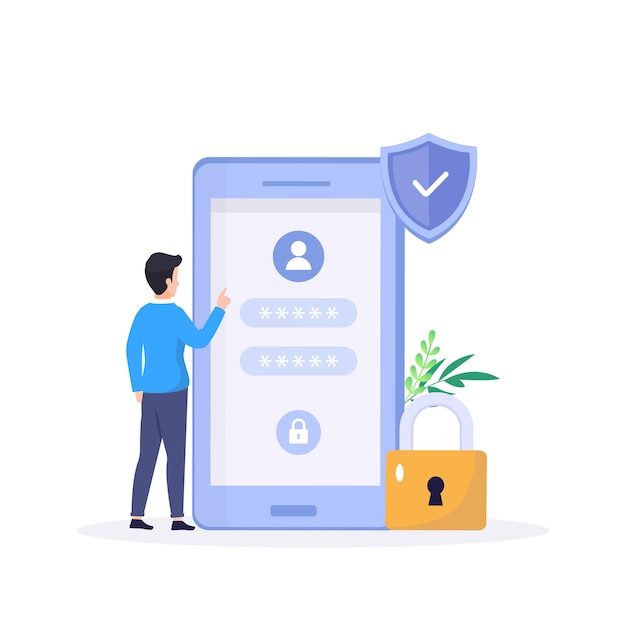 Concepto de protección de datos Escudo de gestión de datos informáticos y protección de datos