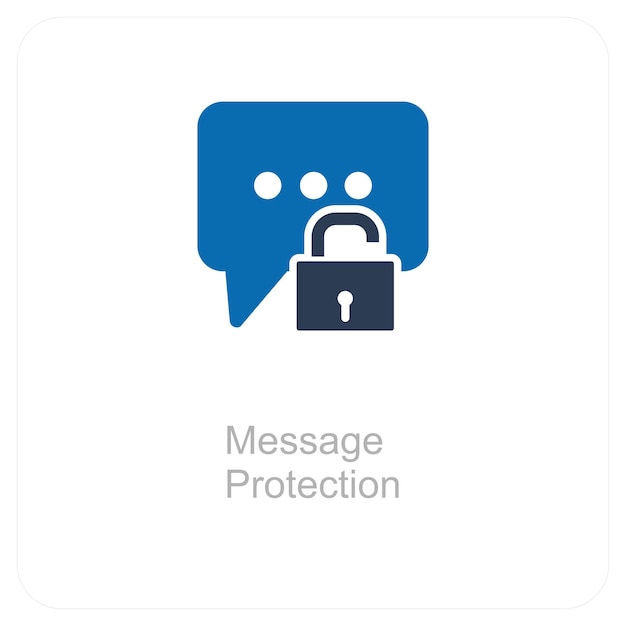 Concepto de protección de mensajes e íconos de seguridad