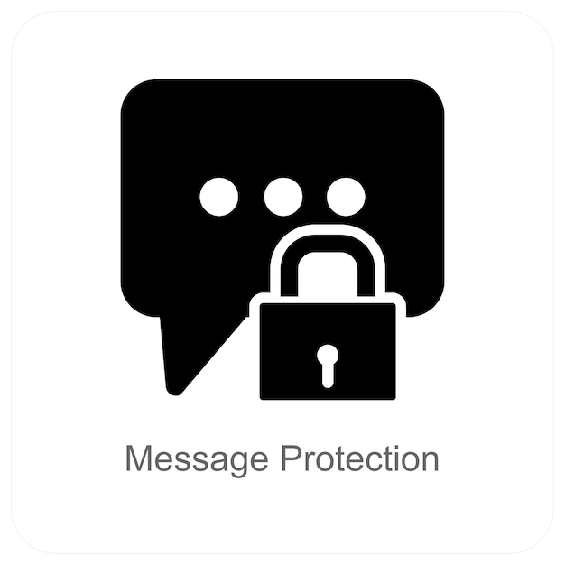 Concepto de protección de mensajes e íconos de seguridad