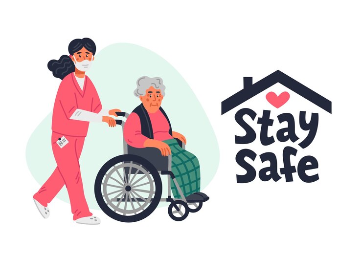 Vector concepto de protección de los pacientes de edad avanzada