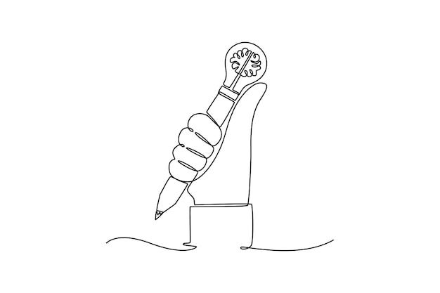 Concepto de protección de la propiedad intelectual Ilustración gráfica vectorial de diseño de dibujo de línea única