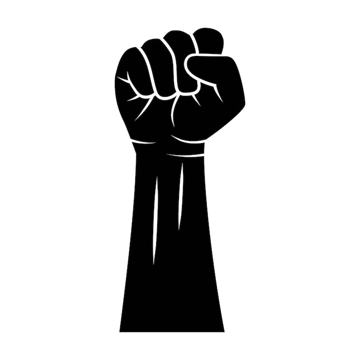 Vector concepto de protesta de poder de puño de vector