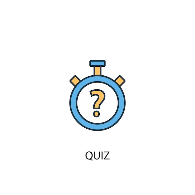 Concepto de prueba 2 icono de línea de color Ilustración simple de elemento amarillo y azul diseño de símbolo de esquema de concepto de prueba