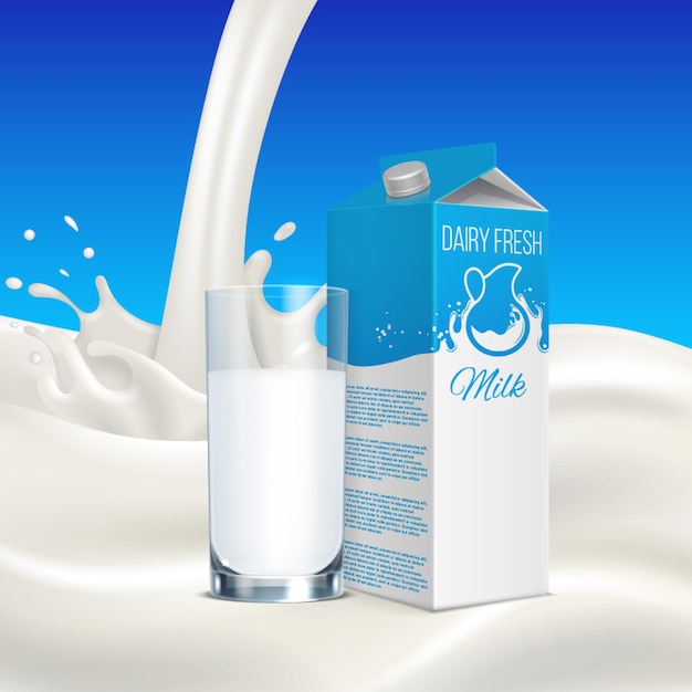 Concepto de publicidad de leche