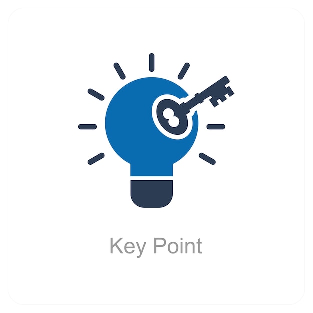 Concepto de punto clave y icono de pin